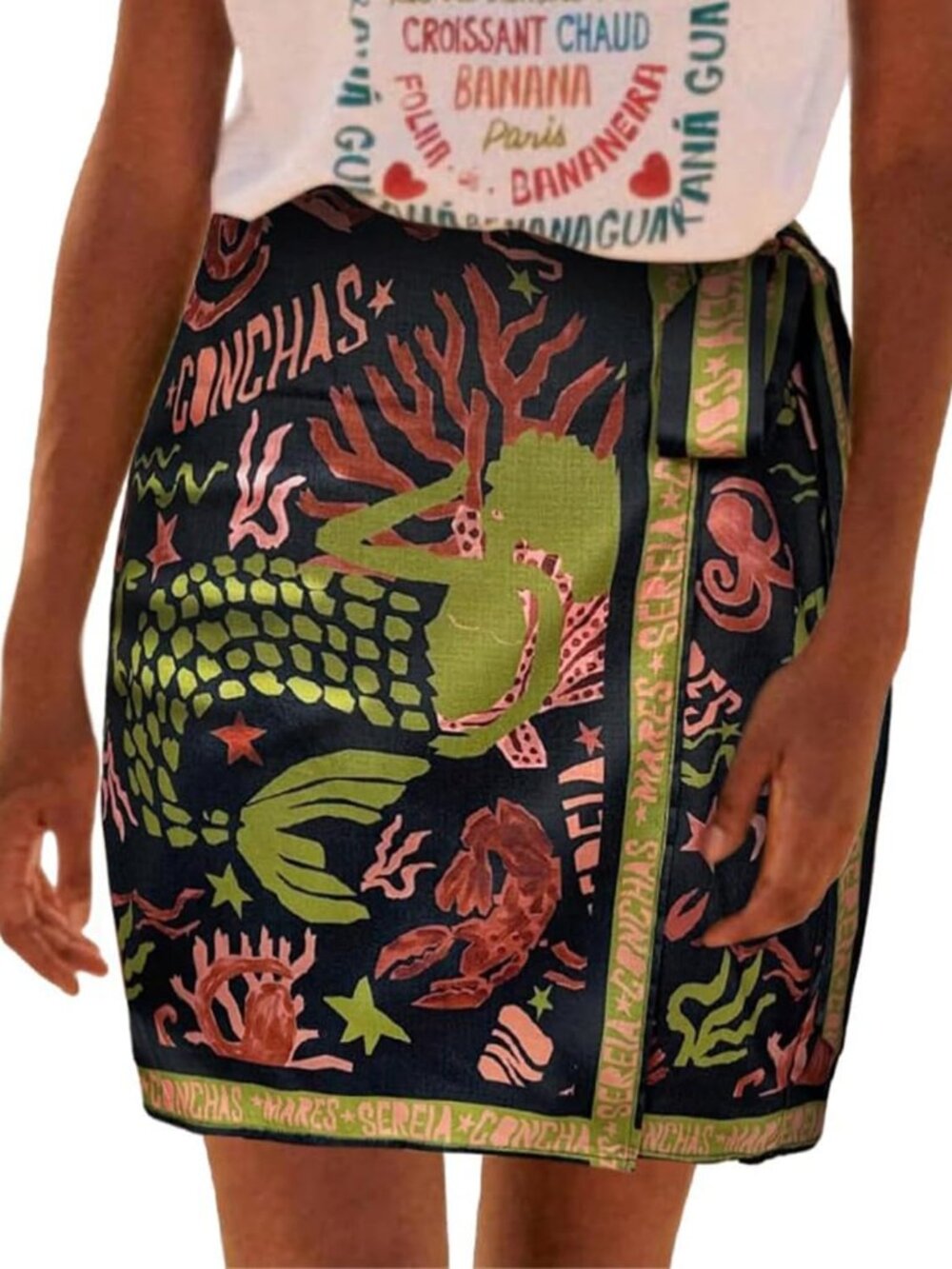 NWOT Black Coastal Mermaid Wrap Skirt